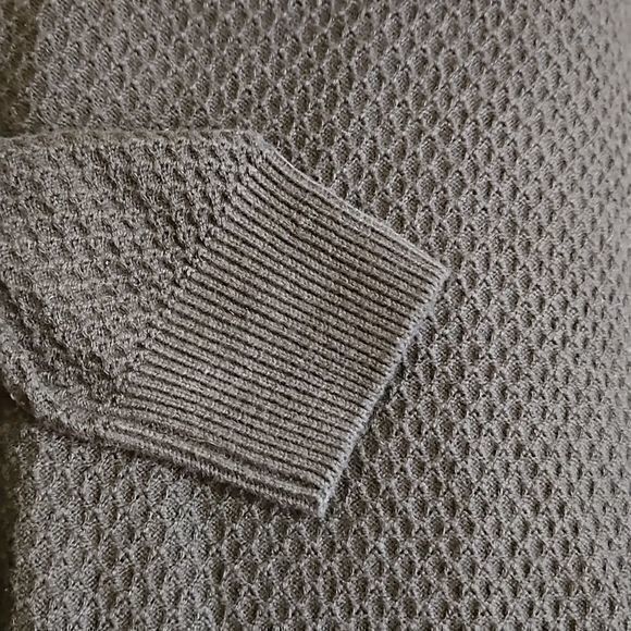 Perry Ellis Black Waffle Knit Long Sleeve Pullover 1/4 Zip Sweater Sz M New - Picture 13 of 14